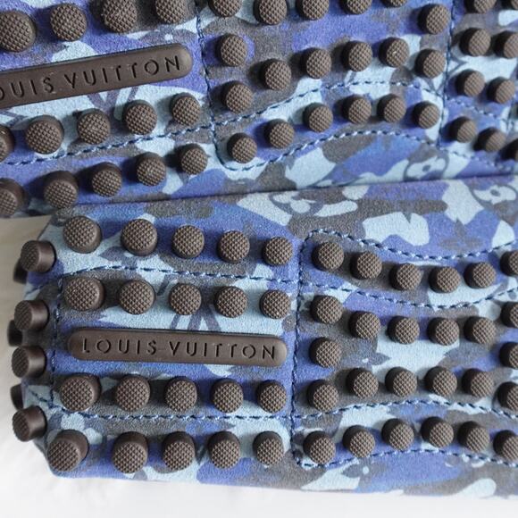 Louis Vuitton Blue Camo Monogram Driver Moccasin Loafer - Picture 15 of 16